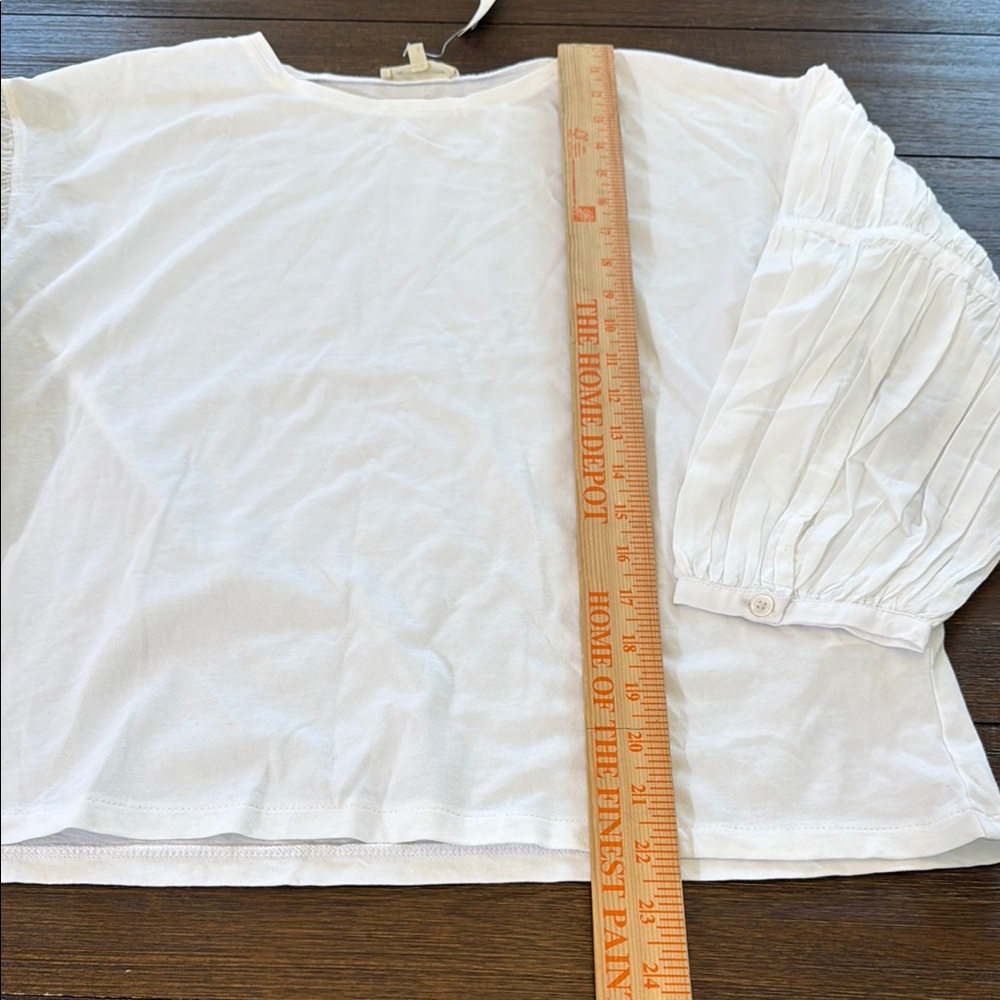 Madewell Puff-Sleeve Drop-Shoulder Knit Top Size M - Picture 6 of 12